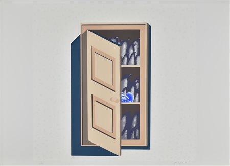 Concetto Pozzati LA PORTA SOCCHIUSA serigrafia su carta, cm 50x70; es. 14/150...