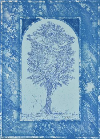 Fernando De Filippi SENZA TITOLO (BLU) litografia su carta, cm 68x47,5; es....