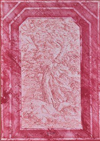 Fernando De Filippi SENZA TITOLO (ROSA) litografia su carta, cm 68x47,5; es....