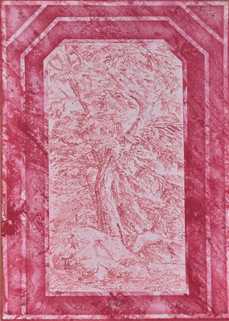 Fernando De Filippi SENZA TITOLO (ROSA) litografia su carta, cm 68x47,5; es....