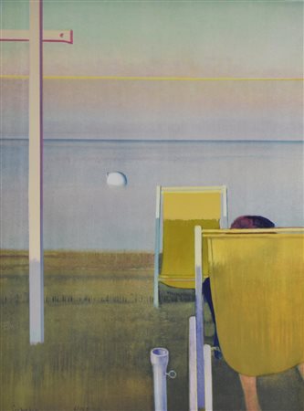 Leonardo Cremonini MARE serigrafia su carta, cm 80x60; es. 6/125 firma