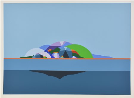 Keizo Morishita SENZA TITOLO AZZURRO E BLU serigrafia su carta, cm 50x70; es....