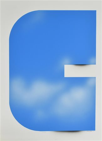 Antonio Carena LETTERA C litografia su carta, cm 70x50; es. 56/100 firma