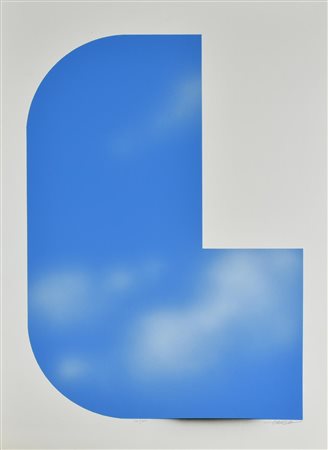 Antonio Carena LETTERA L litografia su carta, cm 70x50; es. 56/100 firma