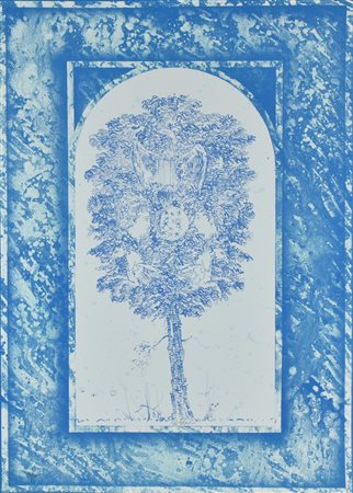 Fernando De Filippi SENZA TITOLO (BLU) litografia su carta, cm 68x47,5; es....