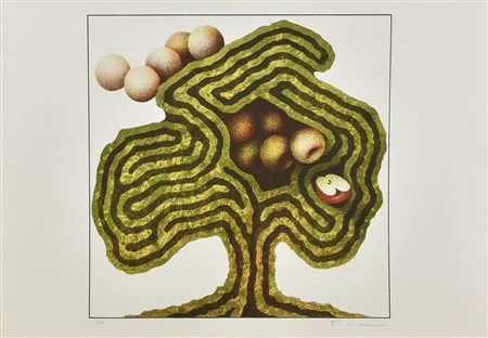 Vanni Viviani L'ALBEROBIRINTO litografia su carta, cm 50x70; es. 8/100 firma