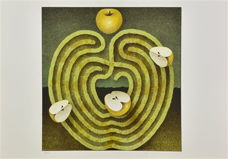 Vanni Viviani IL MELABIRINTO litografia su carta, cm 50x70; es. 58/100 firma...