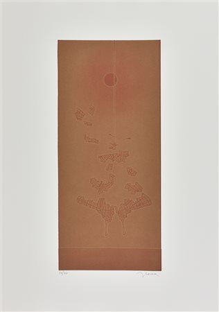 Francesco Casorati FARFALLA E SOLE ROSSO incisione su carta, battuta cm...