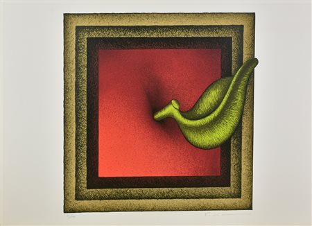 Vanni Viviani QUADRATO ROSSO litografia su carta, cm 50x70; es. 21/100 firma