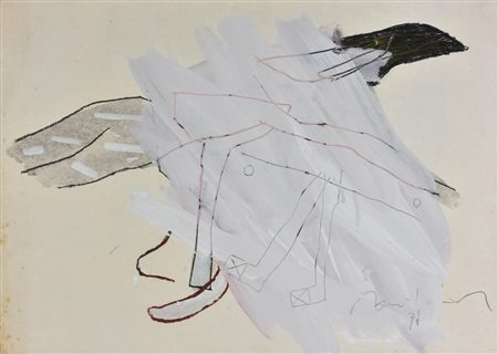 Jean Gaudaire-Thor SENZA TITOLO tecnica mista su carta di riso, cm 58x78...