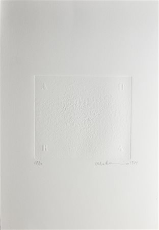 Enzo Bersezio SENZA TITOLO incisione su carta, battuta cm 17,7x20,3, su...