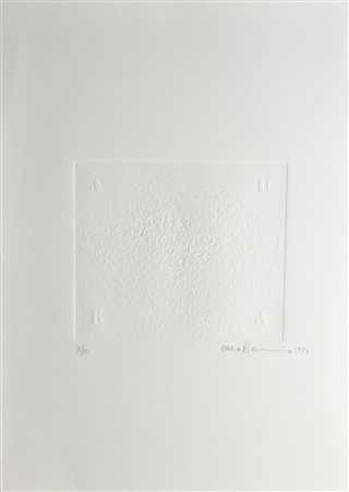 Enzo Bersezio SENZA TITOLO incisione su carta, battuta cm 17,7x20,3, su...