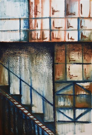 Mara Cifronti SECONDA PITTURA olio su carta, cm 148x100 firma e titolo