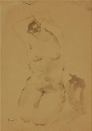 Federico Boriani NUDO FEMMINILE acquarello su carta, cm 34x24 firma e data...