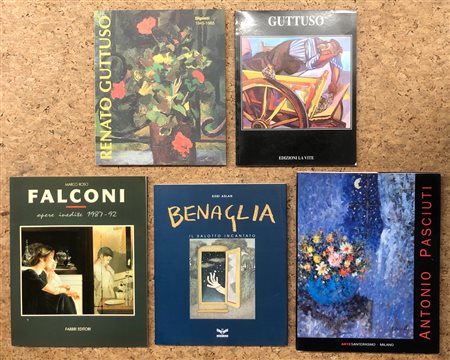 ARTE ITALIANA FIGURATIVA (GUTTUSO, FALCONI, BENAGLIA E PASCIUTI) - Lotto unico di 5 cataloghi
