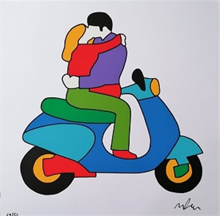 Marco Lodola "Bacio in vespa"