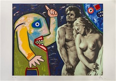 Enrico Baj "Adamo ed Eva" 1986