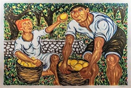 Giuseppe Migneco "Raccoglitori di limoni"