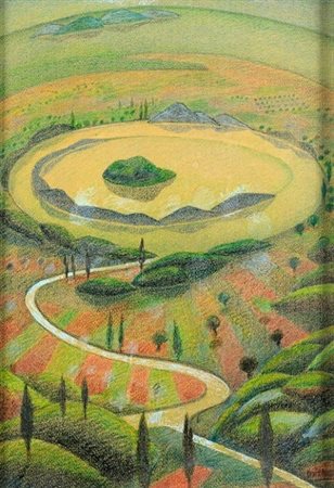 Gerardo Dottori “Paesaggio umbro” 1971