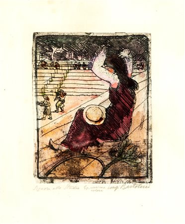 Luigi Bartolini (Cupramontana 1892-Roma 1963)  - Signora allo stadio