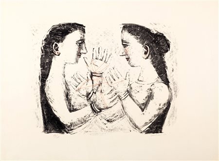 Massimo Campigli (Berlino 1895-Saint-Tropez 1971)  - Gioco del filo, 1952