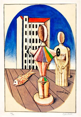 Carlo Carrà (Quargnento 1881-Milano 1966)  - L'ovale delle apparizioni, 1952