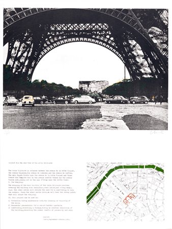 Christo e Jeanne Claude (Gabrovo, 1935 – New York 2020-Casablanca, 1935 – New York, 2009)  - Packed Building, Project for the Ecole Militaire, Paris, 1970