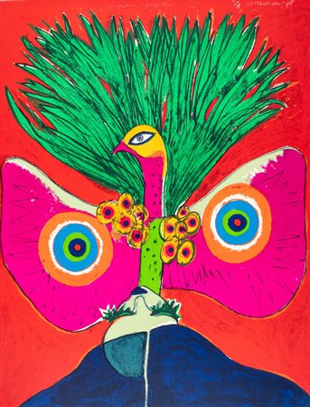 Corneille (Guillaume Cornelis Van Beverloo, Liegi 1922-Auvers-sur-Oise 2010)  - L'Oiseau Papillon, 1978