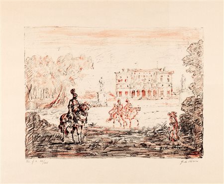 Giorgio de Chirico (Volos 1888-Roma 1978)  - Cavalieri antichi, 1954