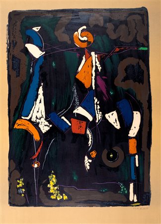 Marino Marini (Pistoia 1901-Viareggio 1980)  - Bunter reiter II