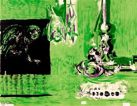 Graham Sutherland (Londra  1903-1980)  - Forme sospese, gufo e pipistrelli, 1955
