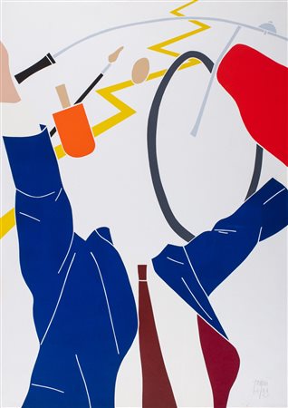 Emilio Tadini (Milano 1927-2002)  - Figura con cravatta