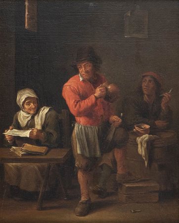 Interno di osteria con tre figure