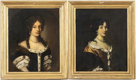 Coppia di riitratti di belle