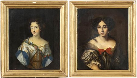 Coppia di riitratti di belle