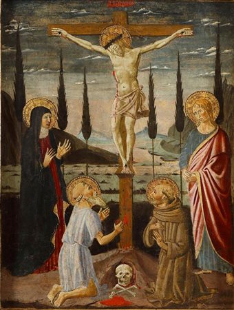 Cristo crocifisso fra la Vergine e i santi Giovanni Evangelista, Gerolamo e Francesco