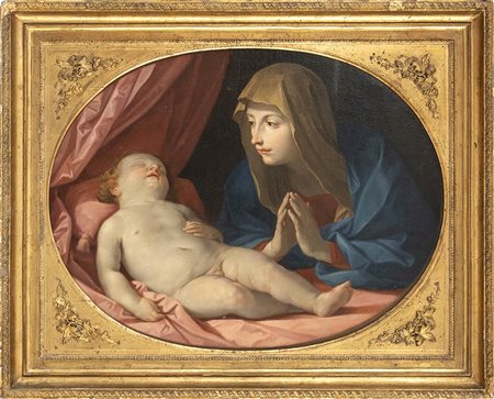 Madonna in adorazione del Bambino dormiente