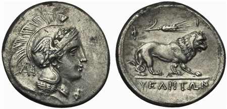 Lucania, Velia, Didrachm signed by Philistion, ca. 300-280 BC; AR (g 7,28; mm...