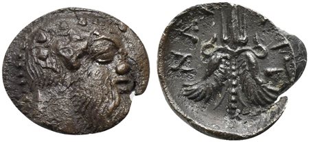 Sicily, Aitna, Litra, ca. 476-461 BC; AR (g 0,42; mm 9; h 11); Ivy-wreathed...