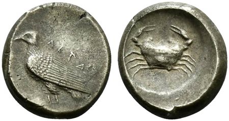 Sicily, Akragas, Didrachm, ca. 488-478 BC; AR (g 8,54; mm 20; h 1); AKRA,...