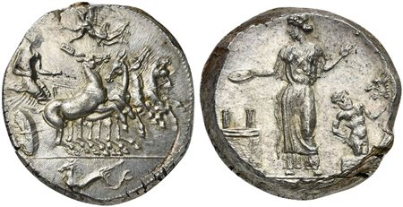 Sicily, Himera, Tetradrachm signed by MAI, ca. 409-407 BC; AR (g 17,33; mm...