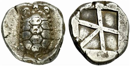 Islands off Attica, Aegina, Stater, ca. 456-431 BC; AR (g 11,96; mm 19); Land...
