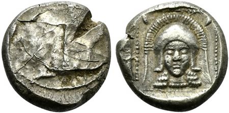 Cyprus, Lapethos, Stater, ca. 435 BC; AR (g 10,86; mm 20; h 2); Head of...