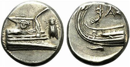 Lycia, Phaselis, Stater, 4th century BC; AR (g 10,27; mm 21; h 5); Prow of...
