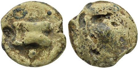 Roman Republic, Dioscuri/Mercury series, Cast Uncia, Rome, ca. 280 BC; AE (g...