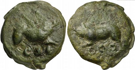 Roman Republic, Apollo/Apollo series, Cast Quadrans, Rome, ca. 270 BC; AE (g...