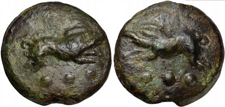 Roman Republic, Apollo/Apollo series, Cast Quadrans, Rome, ca. 270 BC; AE (g...