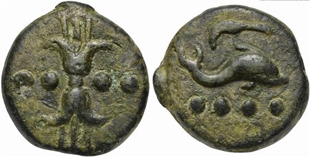 Roman Republic, Sickle symbol series, Cast Triens, Rome, ca. 240 BC; AE (g...