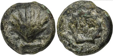 Roman Republic, Club symbol series, Cast Sextans, Rome, ca. 235 BC; AE (g 43;...