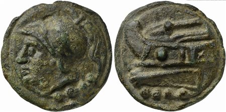 Roman Republic, Semilibral series, Cast Triens, Rome, ca. 217-215 BC; AE (g...